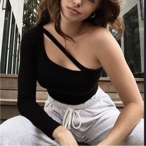 Garage Black Asymmetrical Bodysuit